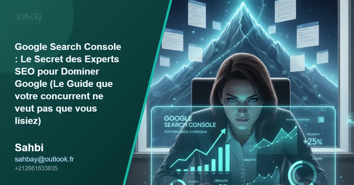 Illustration d'un expert SEO utilisant le guide Google Search Console pour analyser des données et dominer les classements de recherche Google.