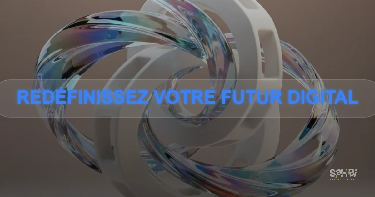 Futuristic 3D abstract art for Web Design 2026 trends, showing matte white minimalist shapes merging with iridescent immersive fluids, representing UX UI digital agency expertise and innovation.