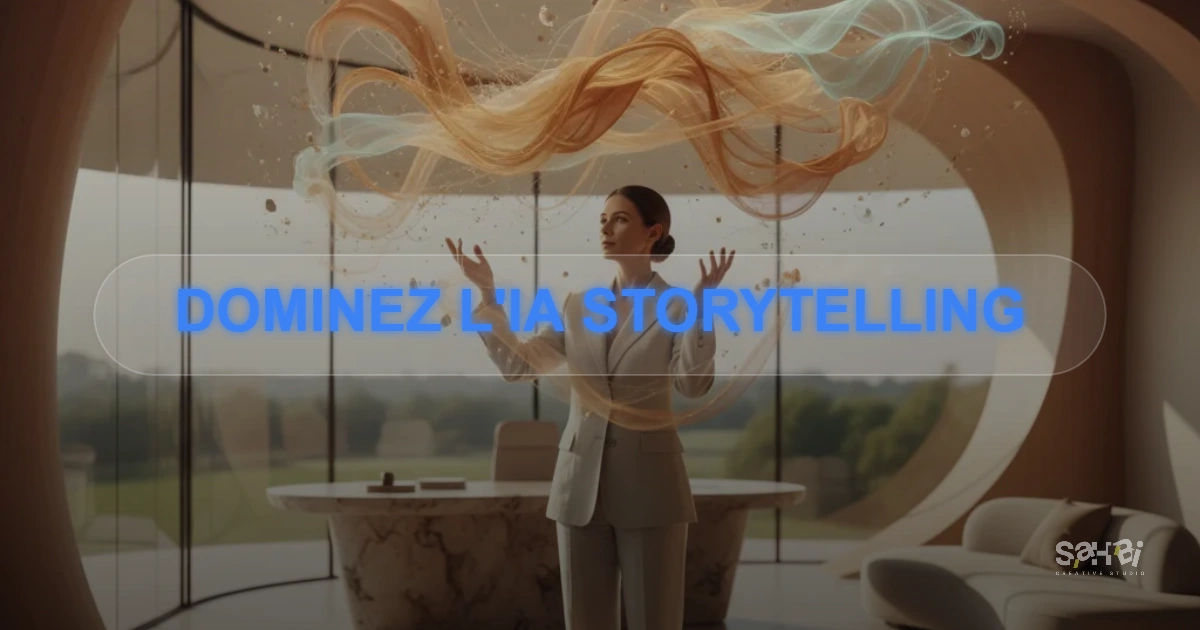 Consultant expert data storytelling freelance observant une visualisation de données interactive fluide et organique générée par IA, concept Business Intelligence 2026.